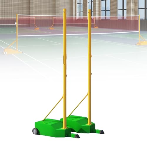 Filet de badminton portable avec tendeur métallique et poteau acier 38 mm à base lestable