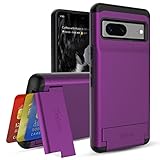Teelevo Dual Layer Wallet Case for Google Pixel 7 (2022), Protective Case with 3-Card Storage for Google Pixel 7 - Purple