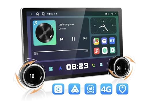 Image of Gemstone Diamond 2K (6 GB RAM + 128 GB ROM) Dual Knob 10.1 inch QLED Display Android auto and carplay Wireless car Stereo Music System (Free Mic)