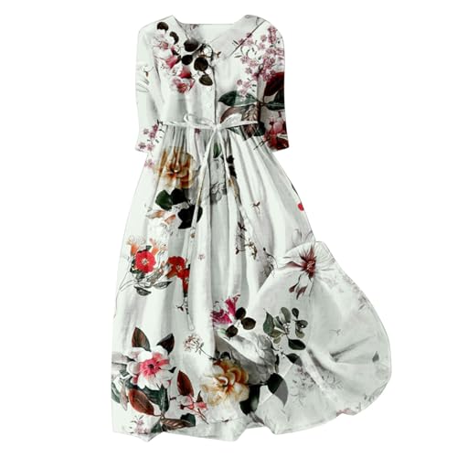 Women's Floral Red Sleeveless High Neck Midi Dress - Size XXL