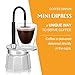 MVPLUE-Mini Express Swiss Single Tube Moka Pot Aluminum Silver，Moka Set includes One Double Wall 3oz Cup,Enjoy delicious coffee in no time