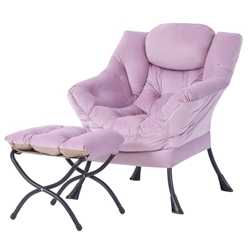 Welnow Lazy Chair with Ottoman, light purple