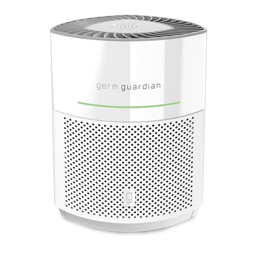 Image of GermGuardian Airsafe Air Purifier for Home, for Wildfire Smoke, Pets, Pollen, Odor, Large Rooms Up to 1080 Sq, Ft. with HEPA Pure Air Filter, Air Quality Sensor, 12", AP3151W, White