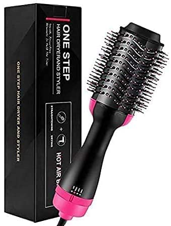 One Step Hair Dryer and Volumizer, Hot Air Brush, 3 in 1 Styling Styler, Curler for All Hairstyle Straightener Minimized Heat Damage No.1 Preferred Comb for Women & Men, Machine Brush Electric