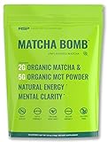 RSP Matcha Bomb - Organic Matcha Green Tea Powder with MCTs for Natural Energy and Clarity, Non-GMO, Keto Friendly, Vegan Friendly, Gluten Free, Unflavored Matcha (20 Servings)