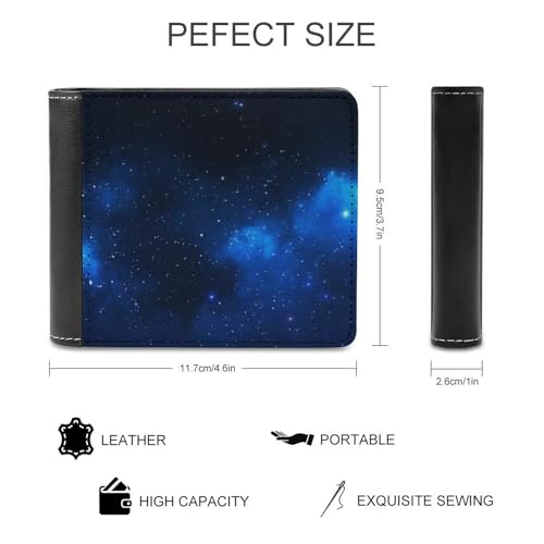Blue-Starry Sky Fashion Bifold Wallets for Men Women Slim & Thin Credit Card Holder Wallet Purse2