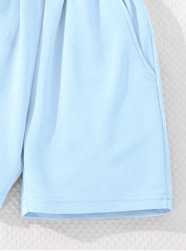 Image of Hilinker Girls 3 Piece Summer Outfits Graphic Crop Tee and Cami Top with Shorts Set