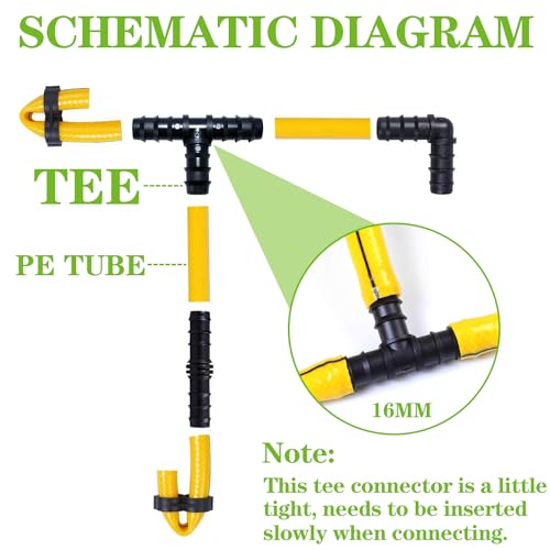 Ryxzen RYM-US18 25Pcs Drip Irrigation Barbed Tee Fitting Kits thumb #4