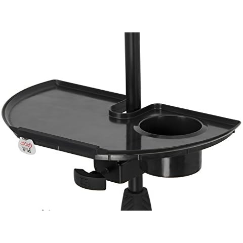 Gator Frameworks GFW-MICACCTRAY Microphone Stand Accessory Tray With Drink Holder, Black Cover