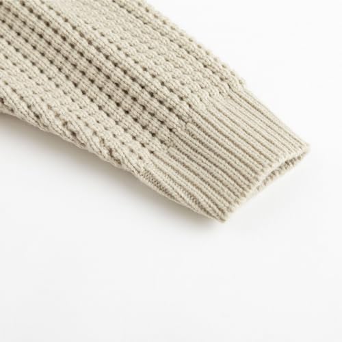 Curipeer Baby Boys' Girls' Cable Knit Sweater Long Sleeve Solid Pullover Toddler Crew Neck Fall