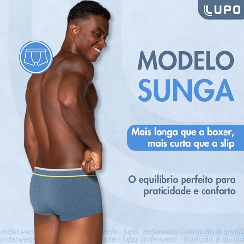 LUPO Cueca Sunga Sem Costura Texturizada a Ar Masculino Adulto, Azul, G
