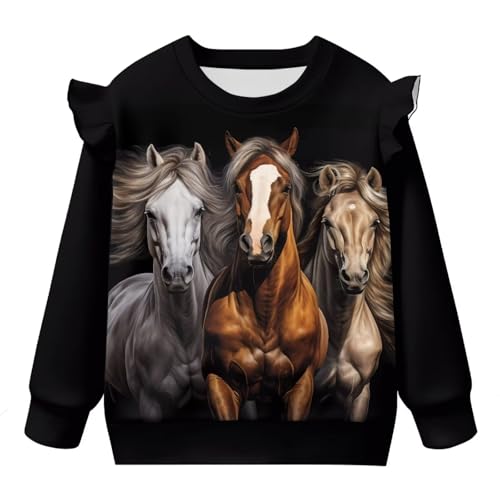 Upetstory Girls Active T-Shirt Long Ruffled Sleeves Baby Blouse Size 12M-8Y