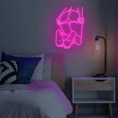 Image of Lady Neon Signs for Wall Decor 20 inches Led Sexy Women Sliding Panty Lights Sign Bedroom Bar Club Game Room Man Cave Bar Wall Art Gift
