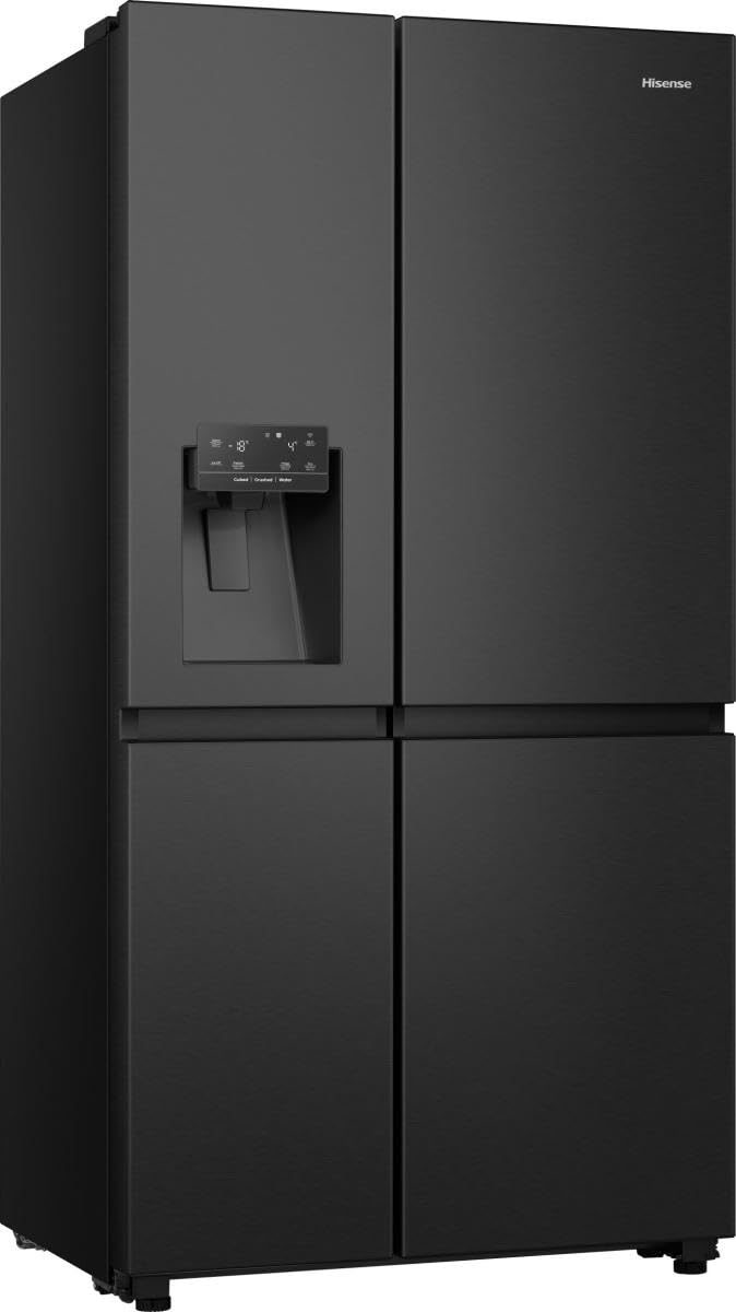 Hisense RS818N4IFD Libera installazione Frigo side-by-side Nero, 632 L