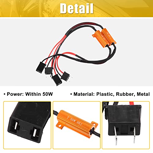 X AUTOHAUX 2 piezas Decodificador Canbus LED H7 para auto miniatura 6