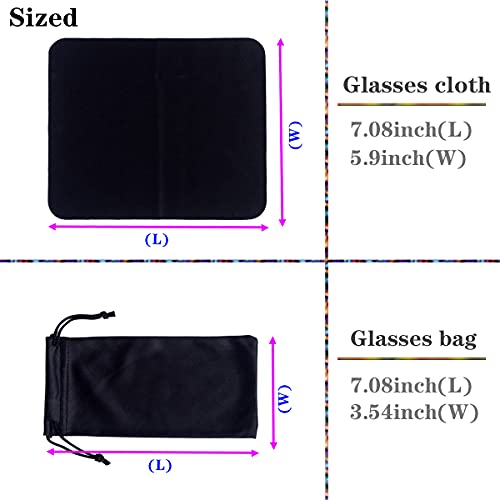 Adbgv 3Pcs Unisex Hard Shell Glasses Case, Glasses Protector Case, Sunglasses Cases With Cleaning Cloth, Fixed Non-Slip Cord #TOP5