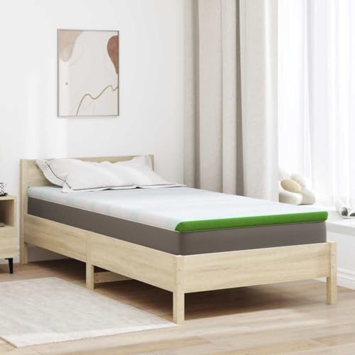 Lumanois Surmatelas Blanc et Vert 90 x 200 cm Tissu Jacquard Linge Blanc,4106146
