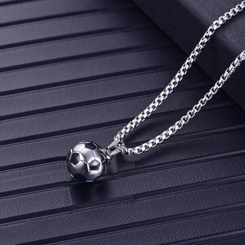 Rnivida 3D Soccer Necklace - Solid Stainless Steel Ball Pendant for Fans Team Jewelry Gift3
