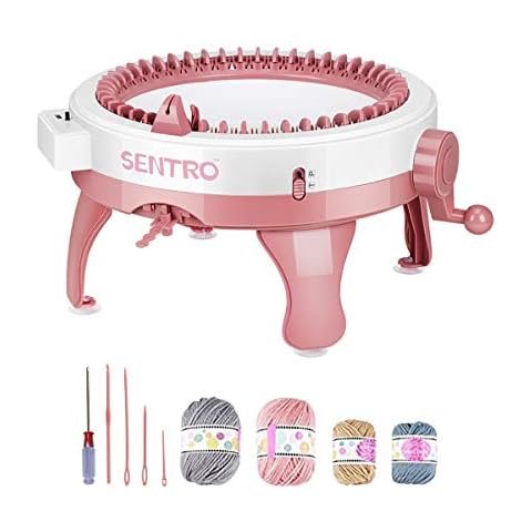 Sentro Knitting Machine 48 Needles, Knitting Machines for Adults Kids, Socks Sentro Knitting Machine Loom with Row Counter, Circular Knitting Board Double Rotation for Scarf Hat Socks Gloves(Red) Cover