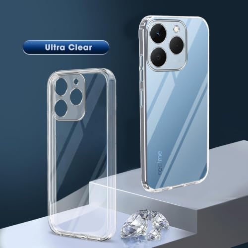 Image of Jkobi Silicone Back Cover Case for Realme 15T | Realme Narzo 90 (Clear Shockproof Case with Camera Protection | Soft and Flexible | Transparent)
