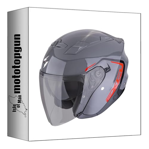 Casque moto Scorpion Exo-230 Cit-e gris rouge M pour éviter la chaleur en ville