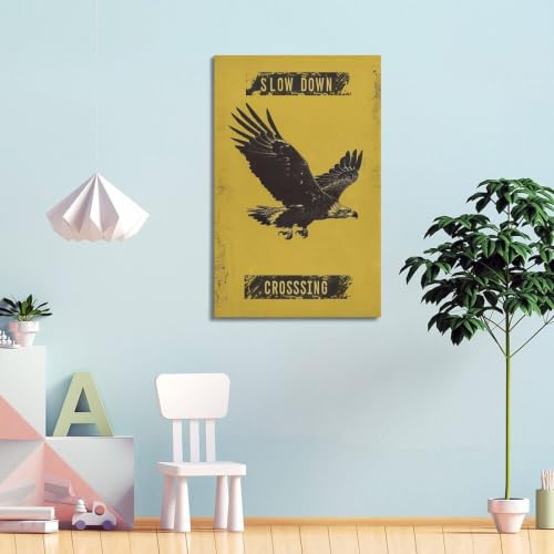 Affiche vintage Eagle Crossing Warning toile déco salon 50x75 cm - 4