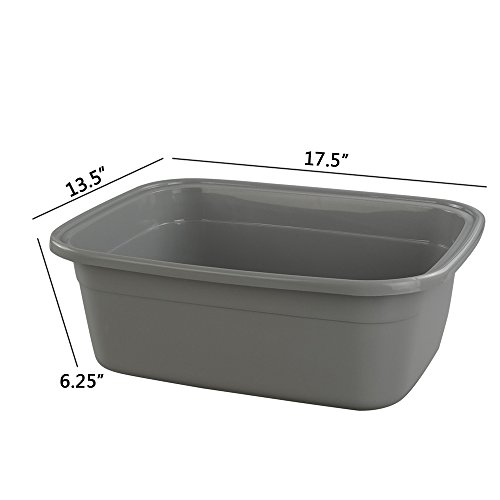 Yubine 18 Quart Plastic Dish Pans/Wash Basins, 2 Packs #TOP1