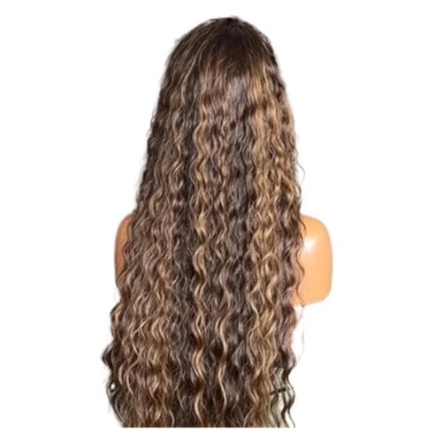 1 szt. Peruka koronkowa 13x6 głęboka fala przednia 13x4 peruki z kręconymi włosami wodnymi(220%13x4 Frontal Wig,32inches)