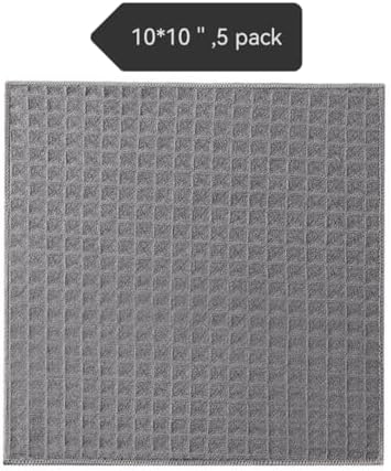 Tanmalan Cleaning Cloth,5 Pack Cleaning Rag,Cleaning Towels 10" X 10"(Grey 5 Pack)