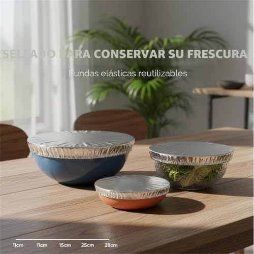 Miniatura 5 de Cubiertas De Aluminio Reutilizables Para Alimentos, Cubierta Aislante De Película De Aluminio, Ajuste Elástico Para Cuencos Y Platos De 11 A 28 Cm, Almacenamiento De Cocina Con Retención De Calor 30