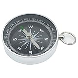 Miayaya Compass Ring Keychain Portable Pocket Mini Metal Aluminum Alloy Compass for Hiking Camping M