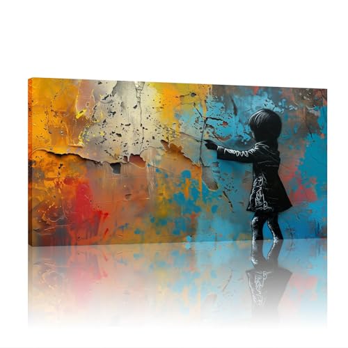 Affiche de graffitis sur toile YAJNILUCK 40x80 cm encadrée pour salon