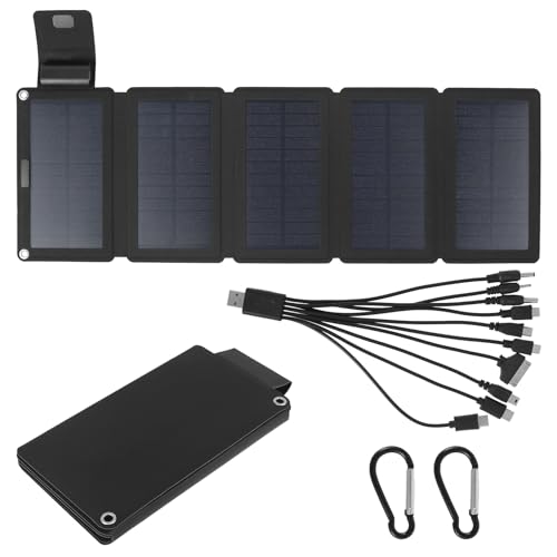 KTZCTPCA Portable Solar Panel, 20W Solar Panel Folding Pack, Portable Power Station Emergency Charging, High-Efficiency Battery Charger Solar Cell for Outdoor Camping, Hiking, Fishing,Backpacking