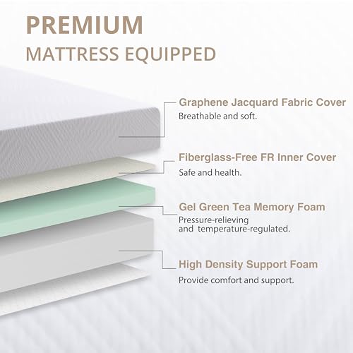 Image of Dyonery Full Size Adjustable Bed Frame + 10 Inch Gel Memory Foam Mattress | Wireless Remote, Head and Foot Incline, Zero Gravity, Gel-Infused Foam, Fiberglass Free Mattress, Tools-Free Assembly