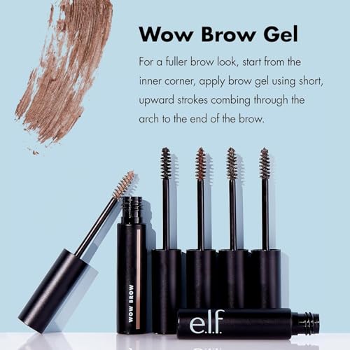Image of e.l.f. Wow Brow Gel, Volumizing, Buildable, Wax-Gel Hybrid, Creates Full, Voluminous-Looking Brows, Locks Brow Hairs In Place, Brunette, Fiber-Infused 3.5g
