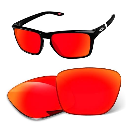 Lentes de substituição de 1,6 mm compatíveis com óculos de sol Oakley Sylas OO9448, antiarranhões e resistentes a impactos (laranja vermelho espelhado)