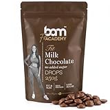 BAM Pepitas de Chocolate con Leche sin Azúcar Añadido, 250 g – Chocolate para Fundir – Gotas y Chispas de Repostería con 31.5% Cacao