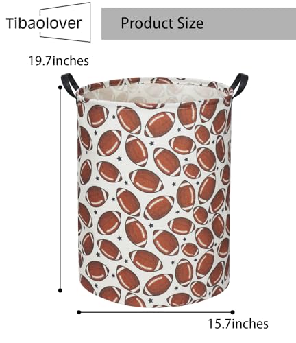 Image of Kids Laundry Basket Baby Hamper Toy Storage Bin for Boys Room Decor for Bedroom Bathroom(Football)