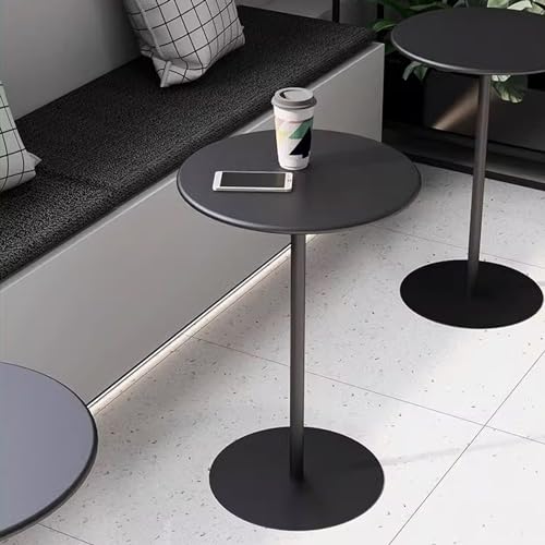 Mesa de cóctel circular con acabado metálico elegante 2