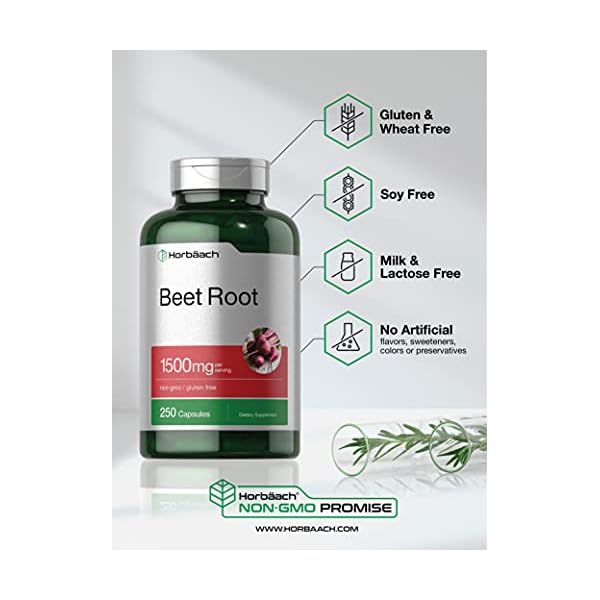 Beet-Root-Powder-Capsules-1500mg-250-Pills-Herbal-Extract-Gluten-Free-Non-GMO-Supplement-by-Horbaach Beet Root Powder Capsules | 220 Pills | Herbal Extract | Non-GMO, Gluten Free, and DNA Tested Supplement | by Horbaach