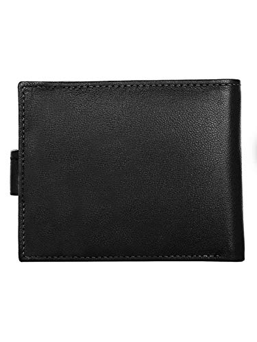 Image of WildHorn Rakhi Gift Hamper for Brother - Classic Men's Combo /Gift Set of Leather Wallet, Keyring and Rakhi for Brother (Obsidian Black)