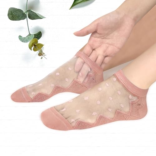 Image of Benefeet Sox Sheer Socks for Women Girls Mesh Ankle Socks Transparent Mesh Lace Sock Cute Thin Nylon See Through Sock