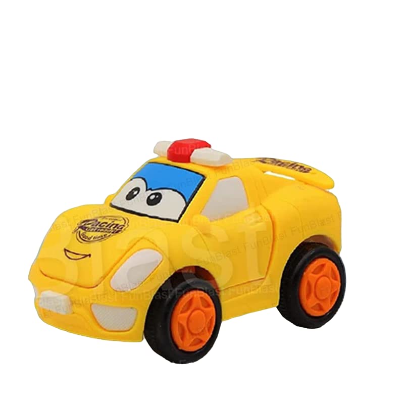 FunBlast Plastic Pull Push Back Action Robot Car Toys for Kids, Racing