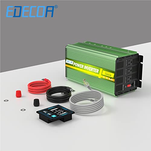 Edecoa 2000 Watts Power Inverter 12V Dc To 110V Ac Power Converter With Remote Controller With Usb #TOP6