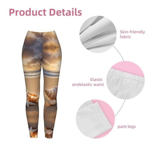Pantalones de yoga premium con estampado de conchas y ajuste anatómico 6