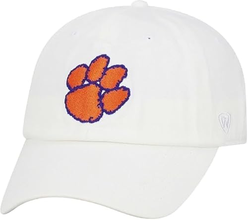 Collegiate White Team Color Adjustable Hats (US, Alpha, One Size, Clemson)