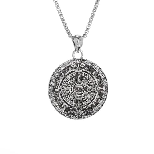 Collier aztèque masculin aux finitions antiques et détails gravés