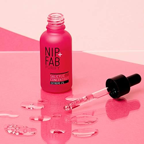 Nip + Fab Salicylic Acid Concentrate Extreme 2% BHA Liquid Drops for Face with Niacinamide Vitamin B3 to Refine and Minimize Pores, Even Skin Tone, Oil Control, 30 ml (Pack of 1)