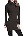 Rocorose Women's Strechy Elegant Turtleneck Cable Knit Long Sweater Deep Coffee M