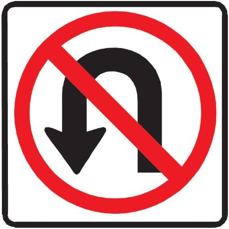 No U-Turn Sign Wall Decal